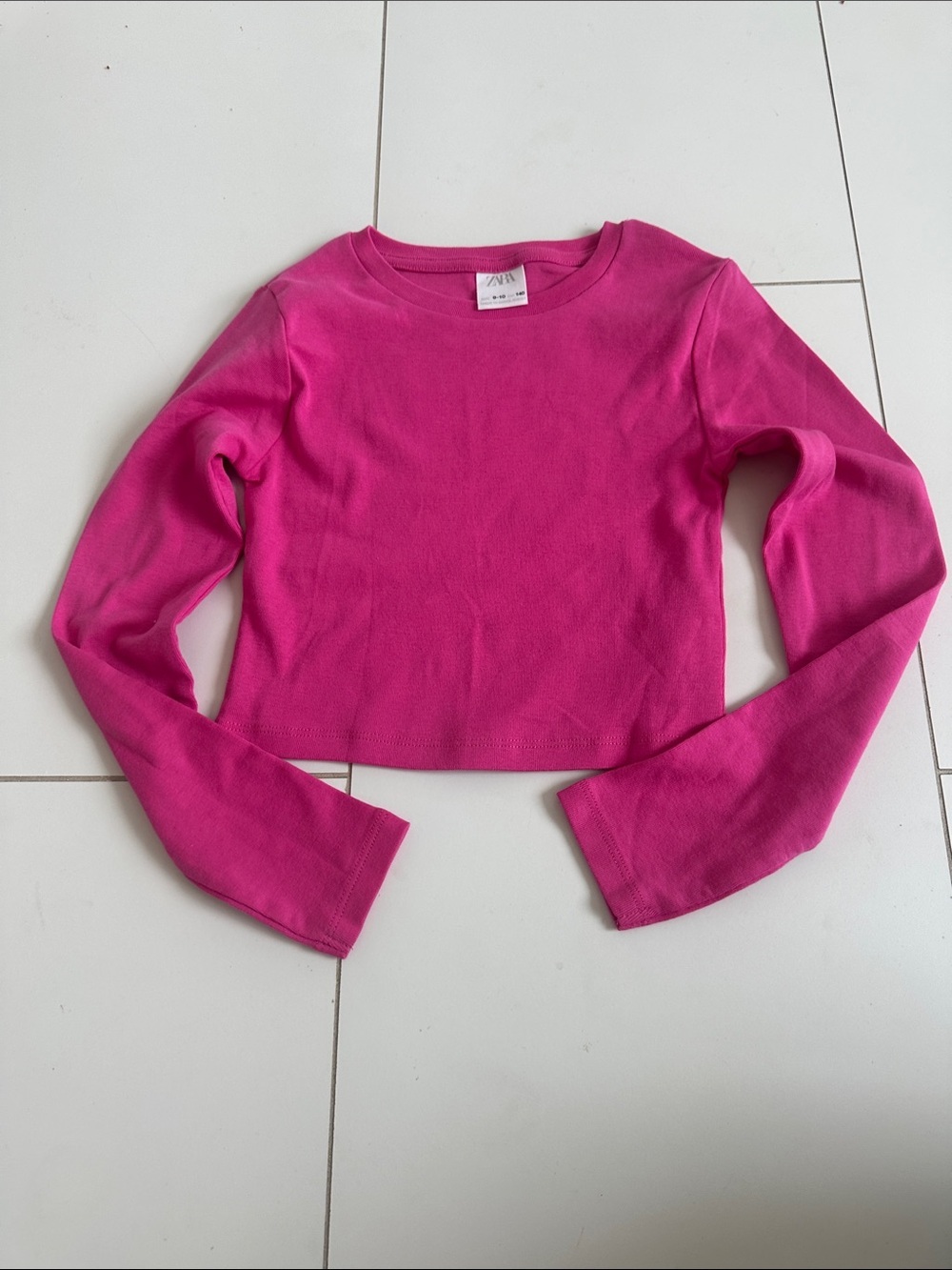 Zara girls pink long sleeve top 9/10